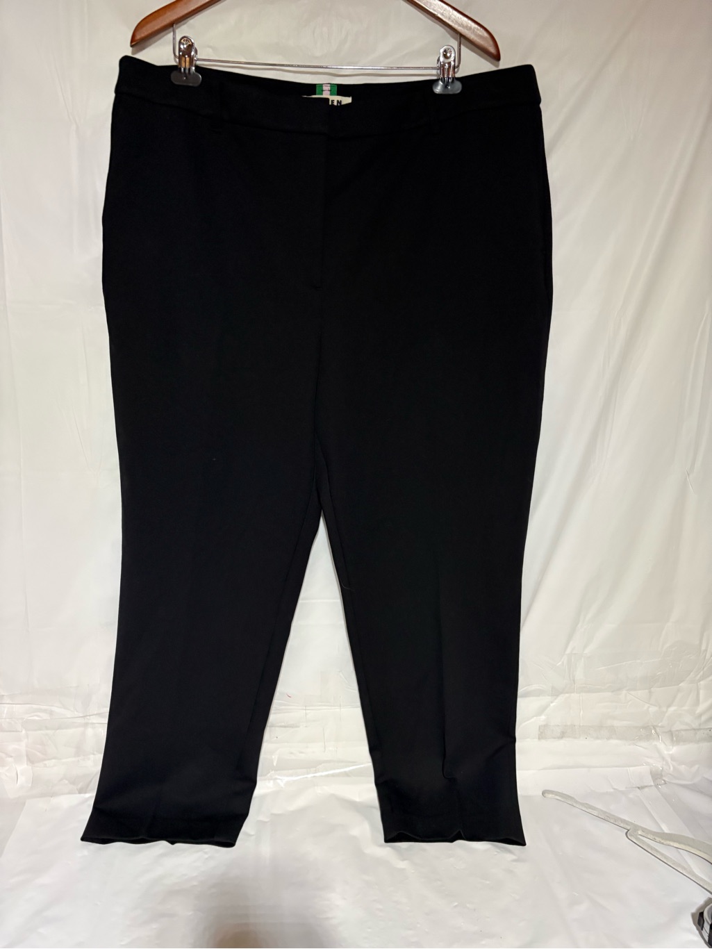 Boden Black Straight-Leg Stretch Trousers